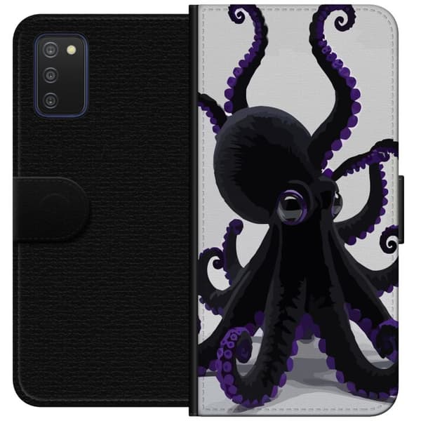 Kompatibel Tegnebogsetui til Samsung Galaxy A03s Svart bläckfisk