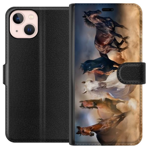 Yhteensopiva Lompakkokotelo Apple iPhone 13 Hevoset