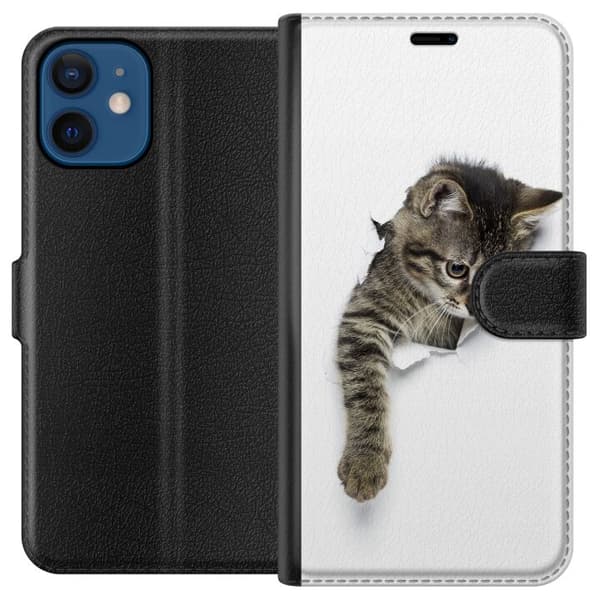 Kompatibelt Lommeboketui til Apple iPhone 12 Katt