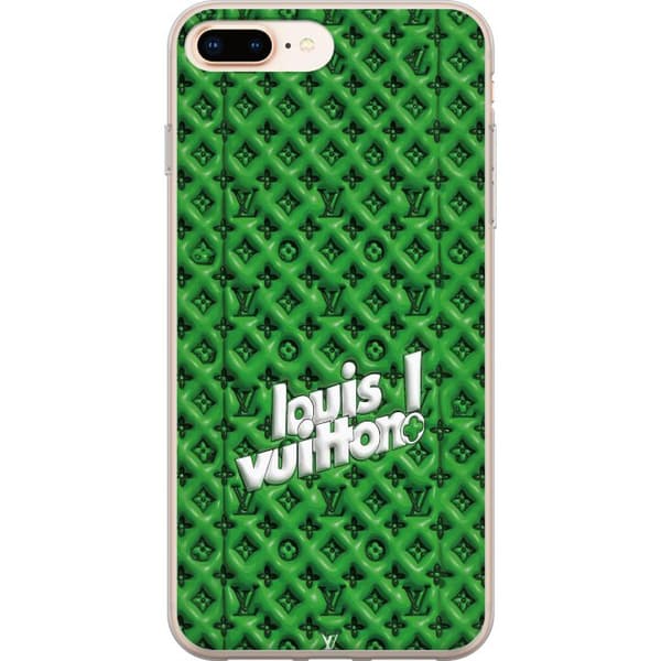 Kompatibelt Mobildeksel til Apple iPhone 8 Plus Grønt luksusmønster med monogram