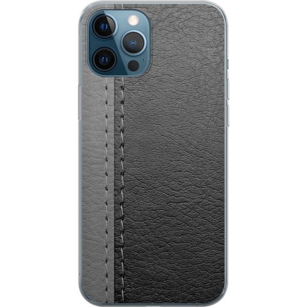 Kompatibelt Mobilskal till Apple iPhone 12 Pro Black & Grey Leather