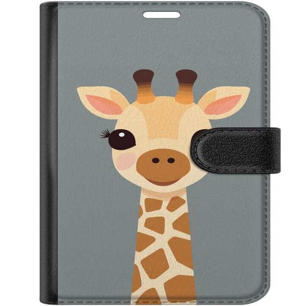 Kompatibel Tegnebogsetui til Apple iPhone Duo Söt giraff med stora ögon