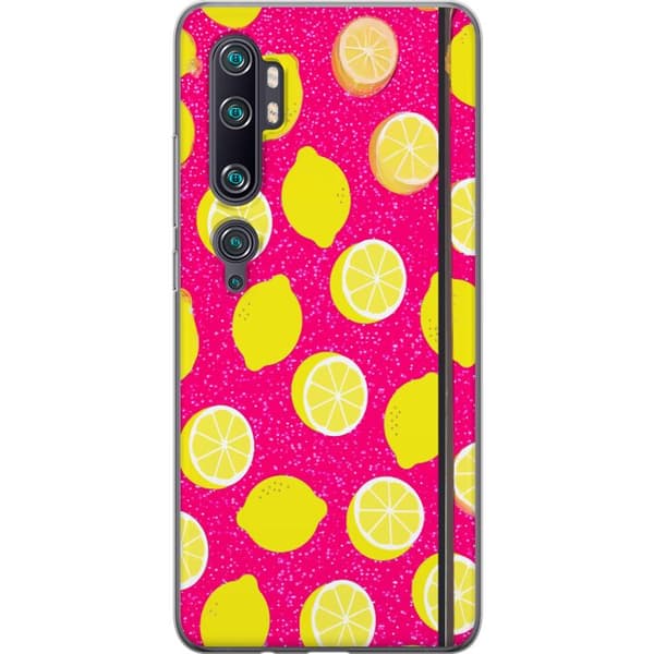 Kompatibelt Mobilskal till Xiaomi Mi Note 10 Pro Citronmönster rosa