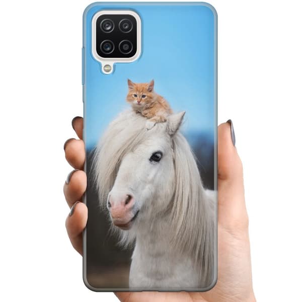 Kompatibelt Mobildeksel til Samsung Galaxy A12 Hest & Katt
