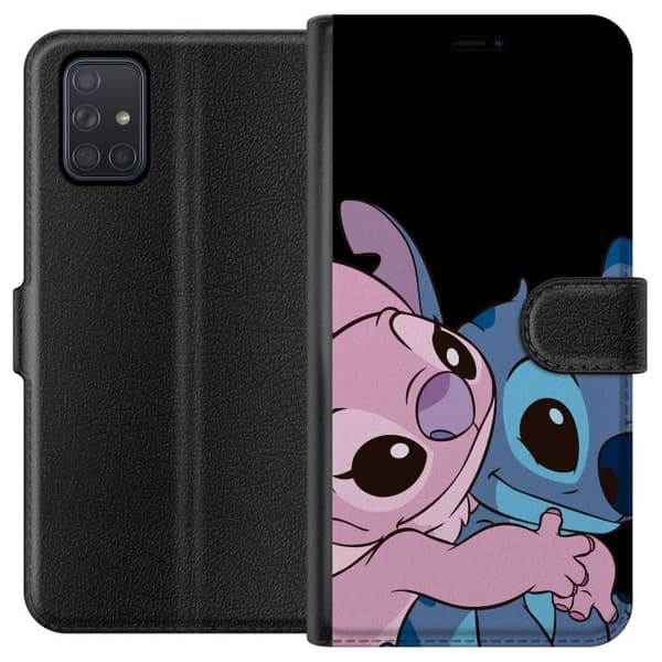 Kompatibel Tegnebogsetui til Samsung Galaxy A71 Lilo & Stitch