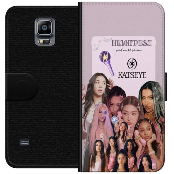 Kompatibel Tegnebogsetui til Samsung Galaxy Note 4 KATSEYE rosa collage