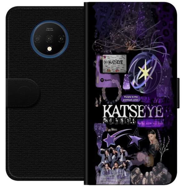 Kompatibel Tegnebogsetui til OnePlus 7T KATSEYE lila stjärncollage