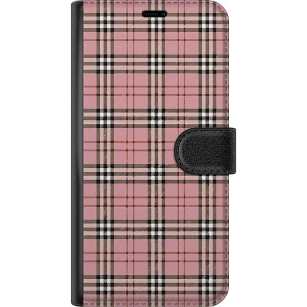 Kompatibel Tegnebogsetui til Google Pixel 8a Trendy ternet mønster i pink og beige nuancer