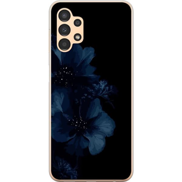 Kompatibelt Mobildeksel til Samsung Galaxy A13 Mörkblå blommor