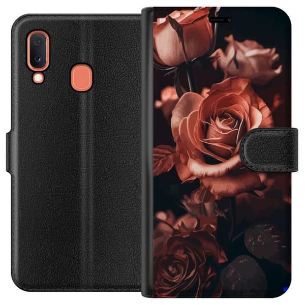 Kompatibelt Plånboksfodral till Samsung Galaxy A20e Blommor