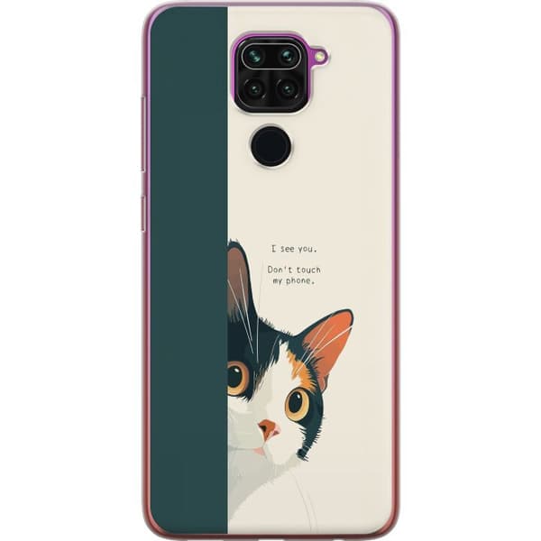 Kompatibelt Mobildeksel til Xiaomi Redmi Note 9 Katt som kikar fram