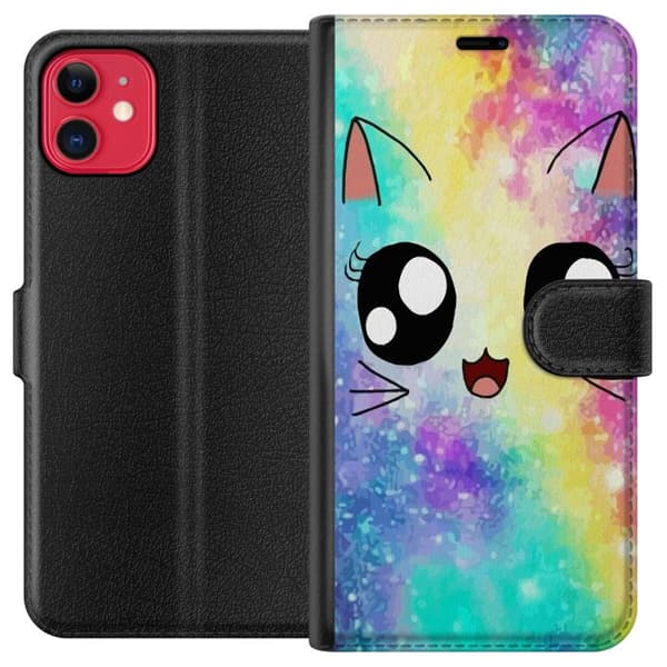 Kompatibelt Plånboksfodral till Apple iPhone 11 Cute Cat Galaxy