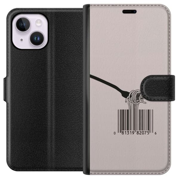 Kompatibel Tegnebogsetui til Apple iPhone 14 Plus Spaghetti och streckkod