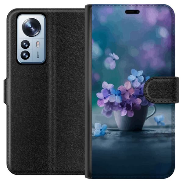Kompatibelt Plånboksfodral till Xiaomi 12 Pro Blommor Sött