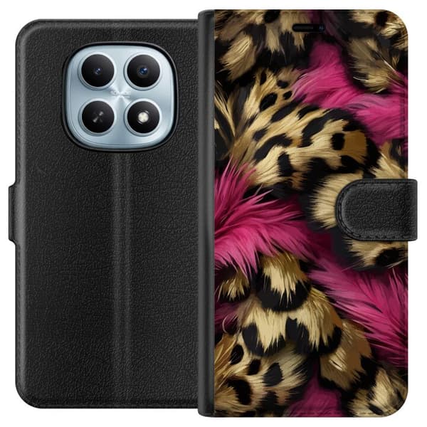Kompatibel Tegnebogsetui til Xiaomi Redmi Note 15 5G Blødt leopardmønster med lyserøde detaljer