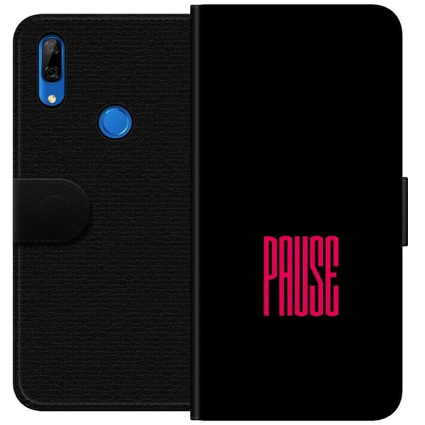 Kompatibel Tegnebogsetui til Huawei P Smart Z Pause text