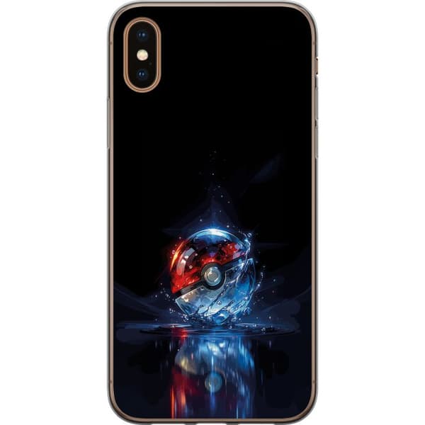 Kompatibelt Mobildeksel til Apple iPhone X Pokéball med refleksjon og blå vann effekter
