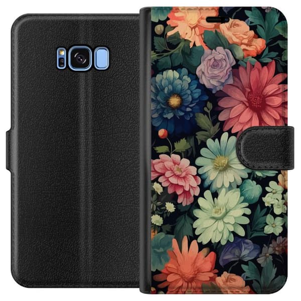 Kompatibelt Plånboksfodral till Samsung Galaxy S8 Blommor