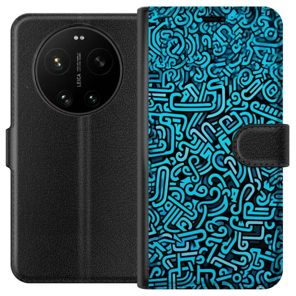 Kompatibel Tegnebogsetui til Xiaomi 17 Ultra Blå abstrakt graffiti