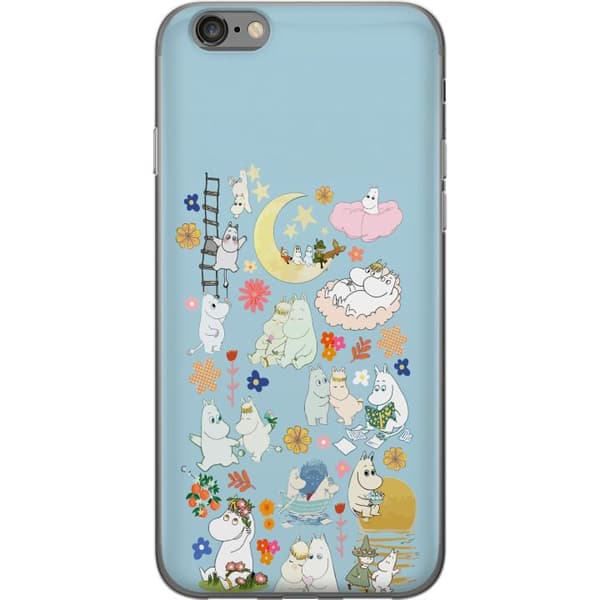 Kompatibelt Mobildeksel til Apple iPhone 6s Illustrert Mumindesign med blomster og flere klassiske figurer