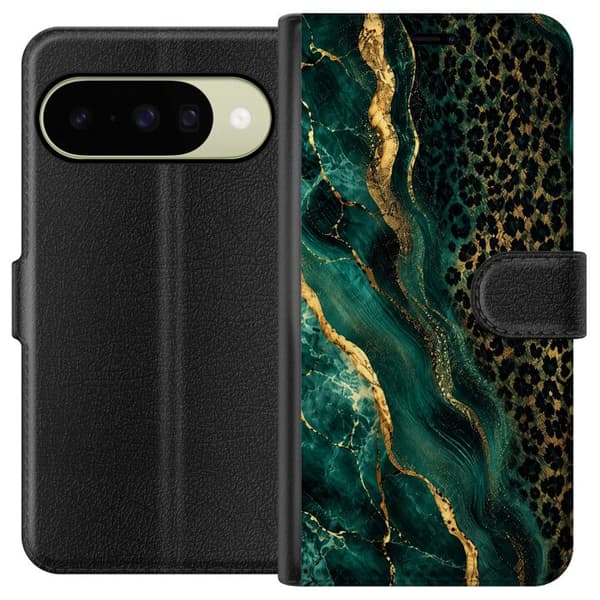 Kompatibelt Lommeboketui til Google Pixel 11 Smaragdleopard