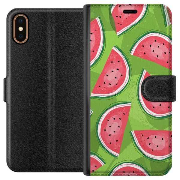 Kompatibelt Plånboksfodral till Apple iPhone XS Vattenmelon