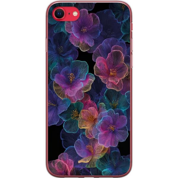 Kompatibelt Mobildeksel til Apple iPhone 8 Elegant blomstermønster med mørk bakgrunn