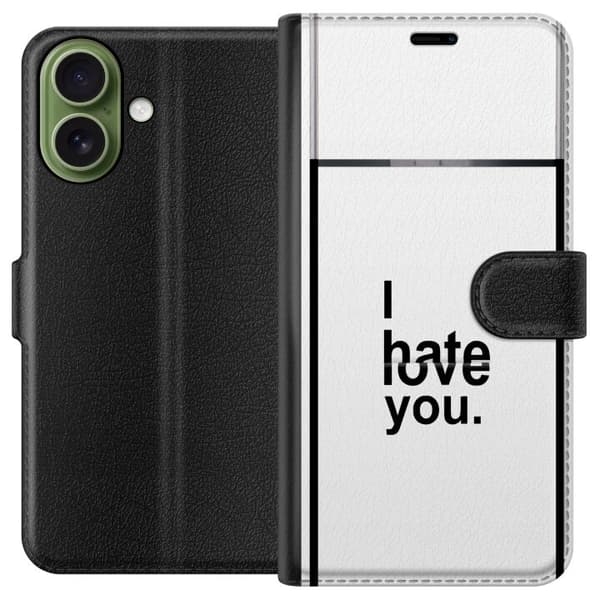 Kompatibelt Lommeboketui til Apple iPhone 17 I Hate Love You