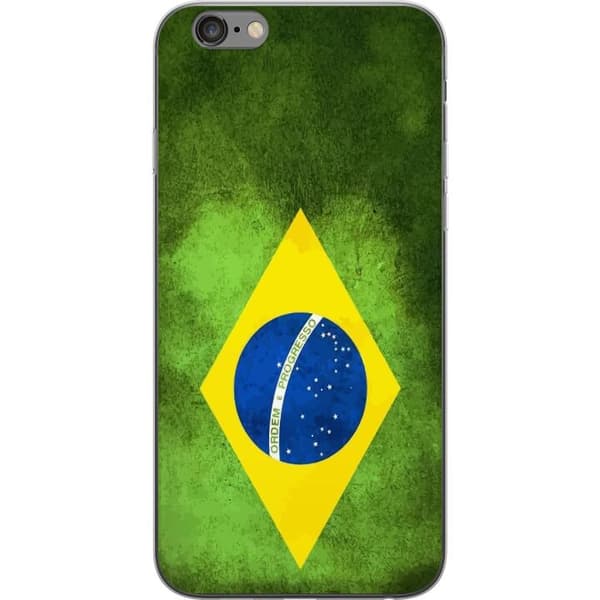 Kompatibelt Mobildeksel til Apple iPhone 6s Plus Brasiliansk flagg med rustikk tekstur