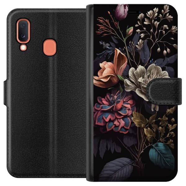 Kompatibelt Plånboksfodral till Samsung Galaxy A20e Blommor