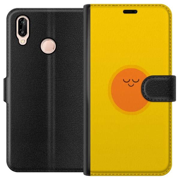 Kompatibelt Lommeboketui til Huawei P20 lite Sovande solfigur