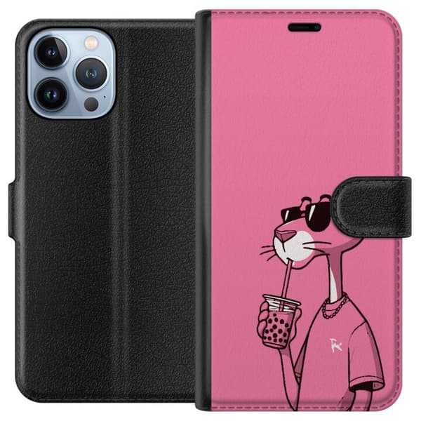 Kompatibel Tegnebogsetui til Apple iPhone 13 Pro Max Pink Panther Drink