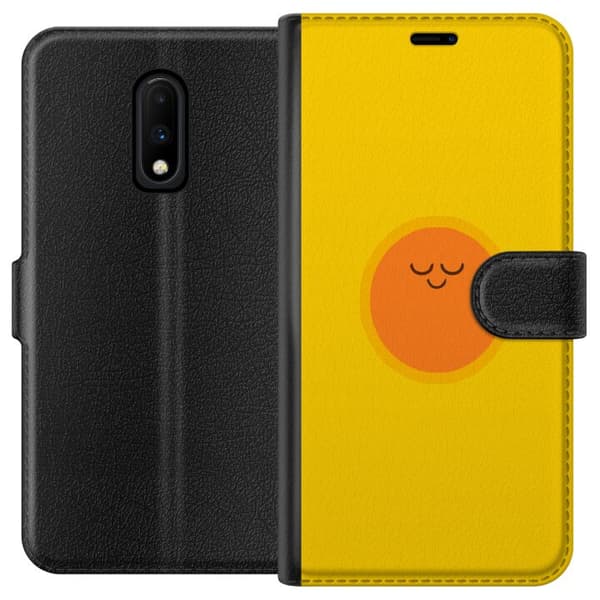 Kompatibelt Plånboksfodral till OnePlus 7 Sovande solfigur