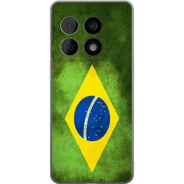Kompatibelt Mobildeksel til OnePlus 10 Pro Brasiliansk flagg med rustikk tekstur