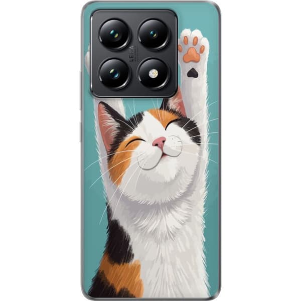Kompatibelt Mobildeksel til Xiaomi 14T Pro Glad trefärgad katt
