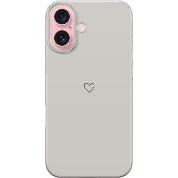 Kompatibelt Mobildeksel til Apple iPhone 16 Hjerte Beige