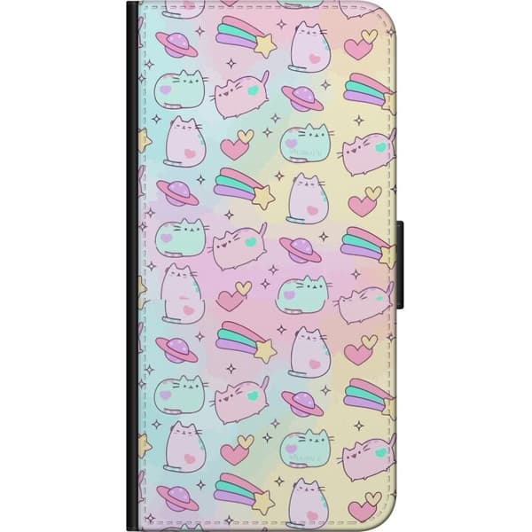 Kompatibel Tegnebogsetui til Xiaomi Redmi Note 8 Pro  Søde pastelfarvede katte med planeter, hjerter, stjerner og farverige stjerneskud