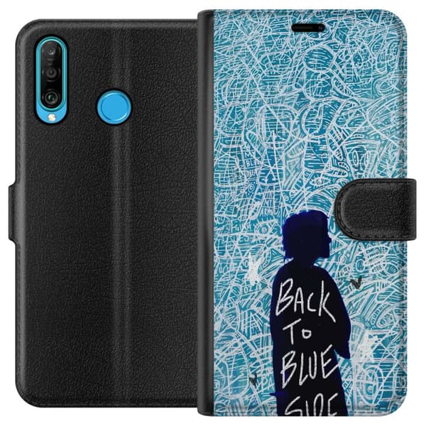 Kompatibel Tegnebogsetui til Huawei P30 lite Back To Blue Side