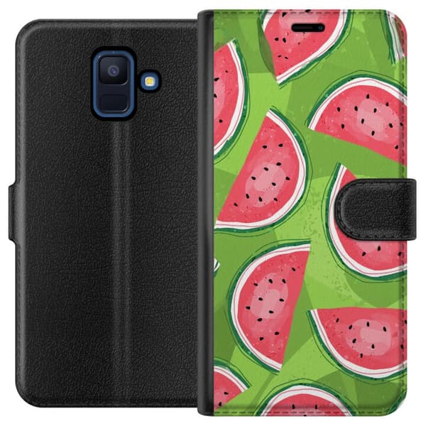 Kompatibelt Lommeboketui til Samsung Galaxy A6 (2018) Vattenmelon