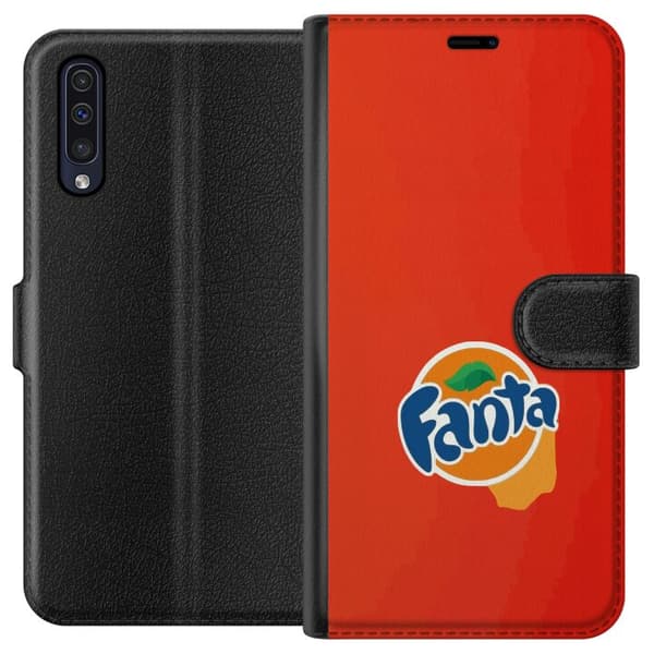 Kompatibel Tegnebogsetui til Samsung Galaxy A50 Elegant appelsinformation design