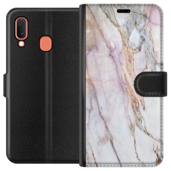 Kompatibelt Lommeboketui til Samsung Galaxy A20e Marmor