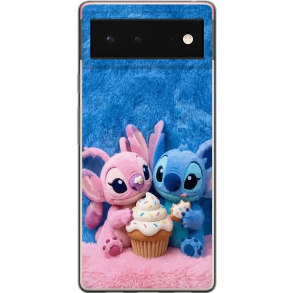 Kompatibel Mobilcover til Google Pixel 6 Søde blå og lyserøde figurer med stor cupcake og krymmel