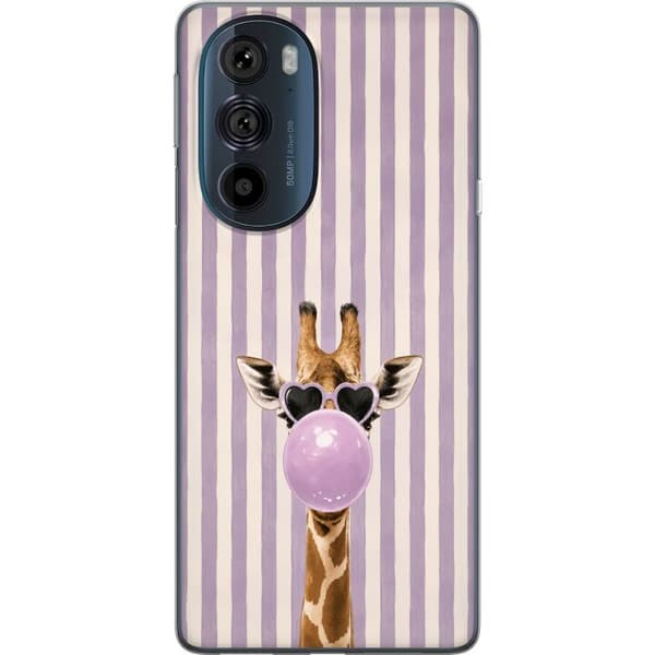 Kompatibelt Mobildeksel til Motorola Edge 30 Pro Giraff med tuggummibubbla