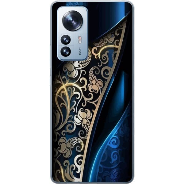Kompatibelt Mobilskal till Xiaomi 12 Pro Blå och Guld