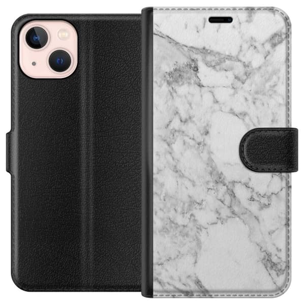 Kompatibelt Plånboksfodral till Apple iPhone 13 mini Marmor Vit