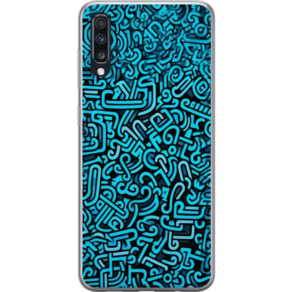 Kompatibelt Mobildeksel til Samsung Galaxy A70 Blå abstrakt graffiti