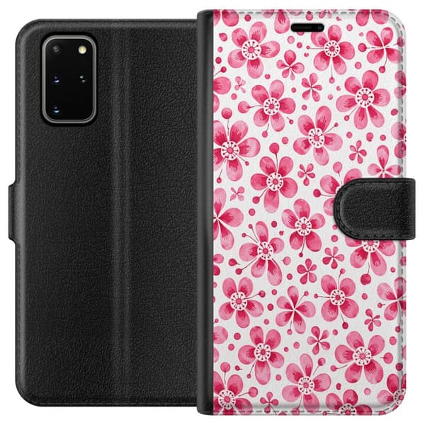 Kompatibelt Plånboksfodral till Samsung Galaxy S20+ Blue Petal Pattern
