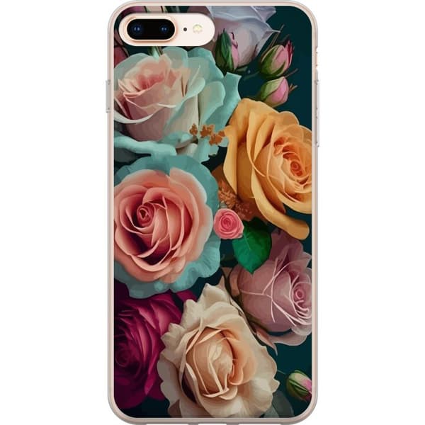 Kompatibelt Mobilskal till Apple iPhone 8 Plus Färgglada rosor