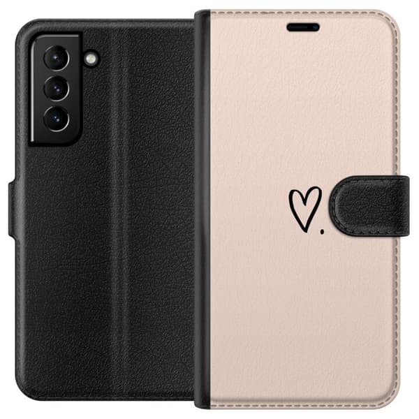 Kompatibelt Lommeboketui til Samsung Galaxy S21+ 5G Hjerte