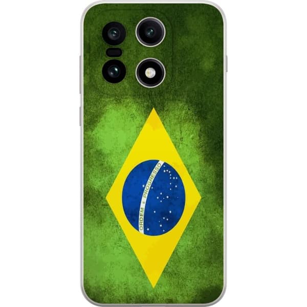 Kompatibelt Mobildeksel til OnePlus 15 Brasiliansk flagg med rustikk tekstur